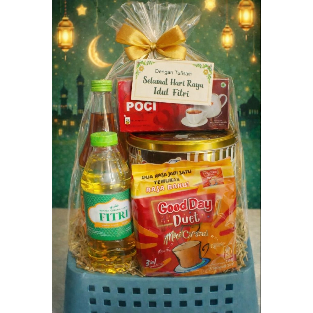 Parcel Lebaran Minuman | Hampers Idul Fitri Teh Kopi Minyak Goreng Snack