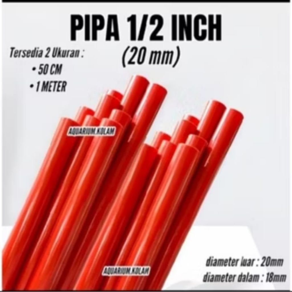 pipa merah setengah inch