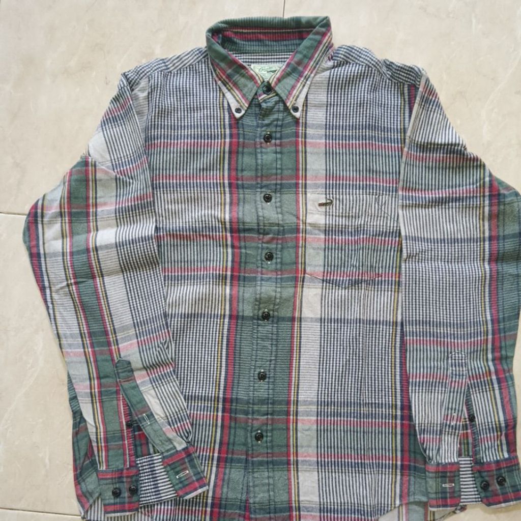 Kemeja Crocodile ori kancing embosss logo timbul second