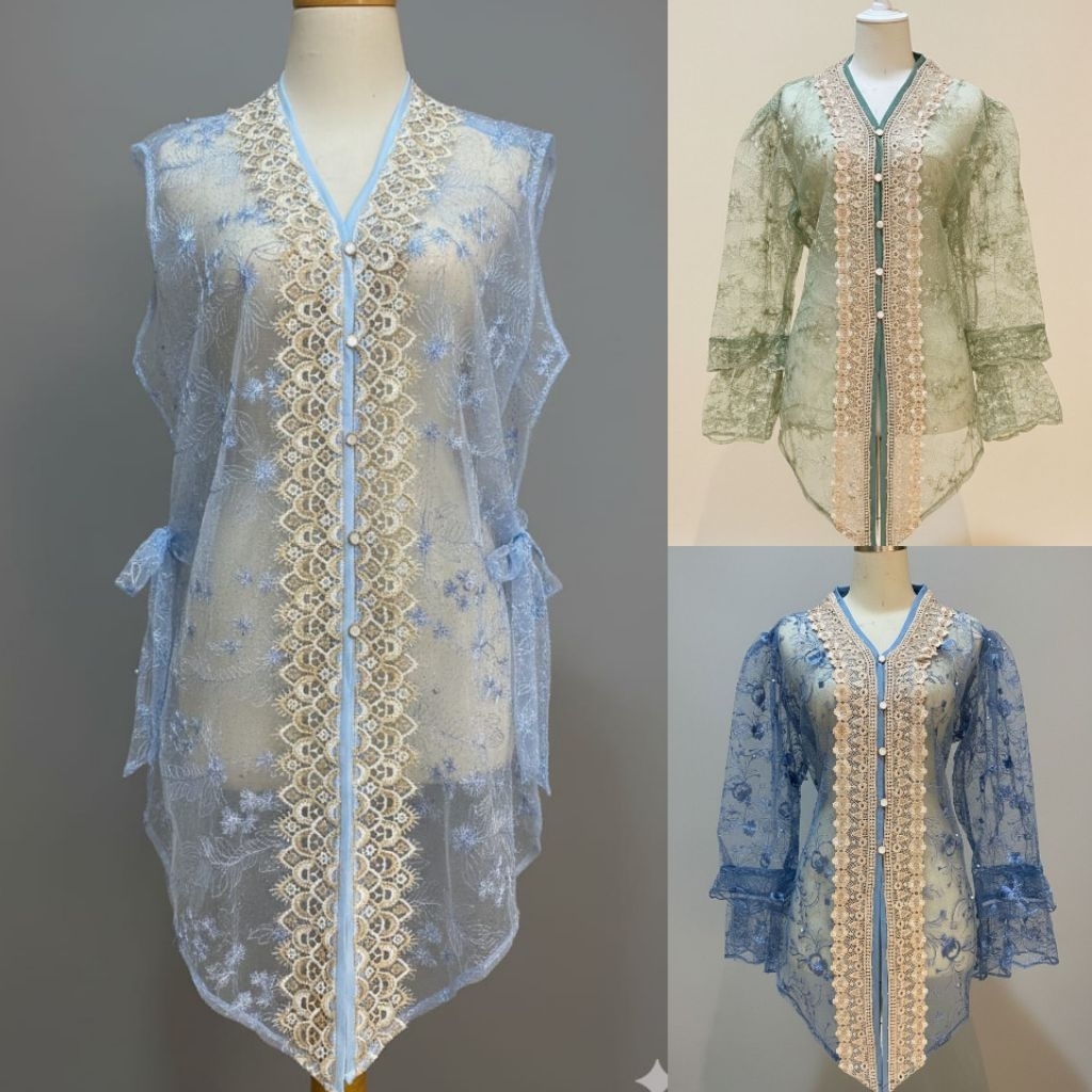 Outer Tile Premium  Kombinasi Renda Import / Outer Brokat Modern Murah Mewah Dan Elegan