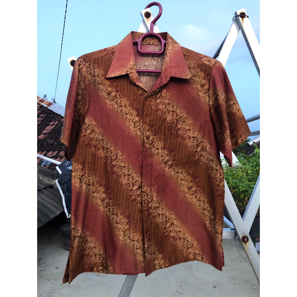 Kemeja Batik Lengan Pendek Preloved kemeja batik preloved kemeja batik second bekas kemeja batik bek