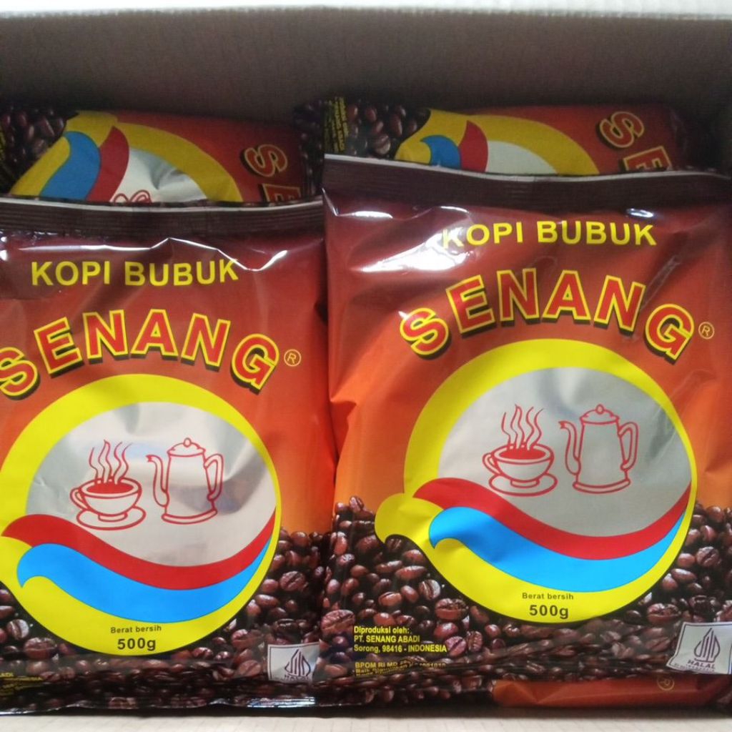 Kopi Bubuk Senang Asli Sorong Papua. Berat 500grm