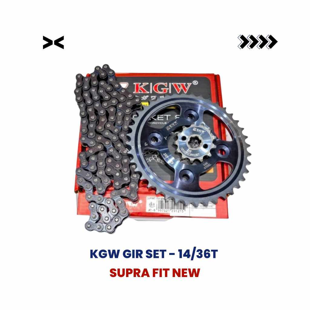 KGW Gir Set 14/36T Untuk Supra Fit New – Gear Motor Tahan Lama