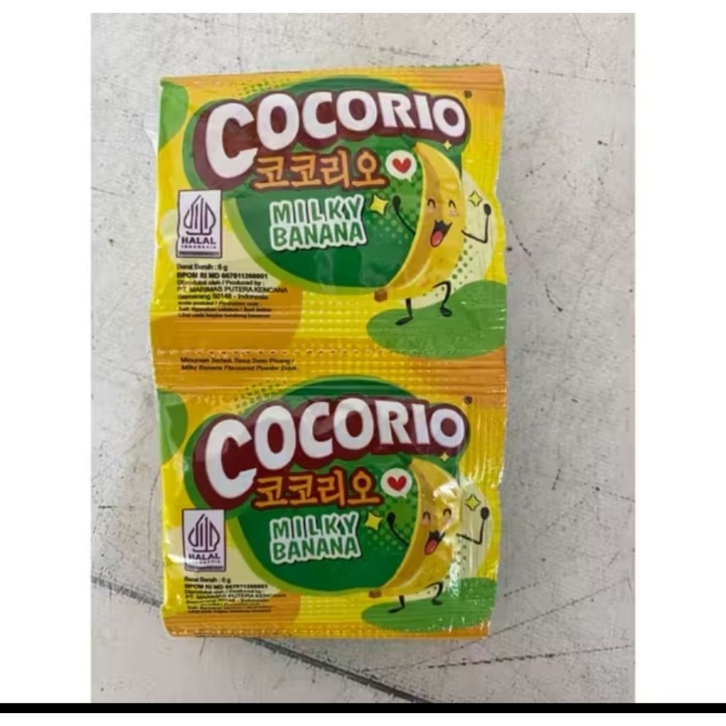 minuman serbuk Cocorio rasa milky banana 1Renceng isi 10pcs