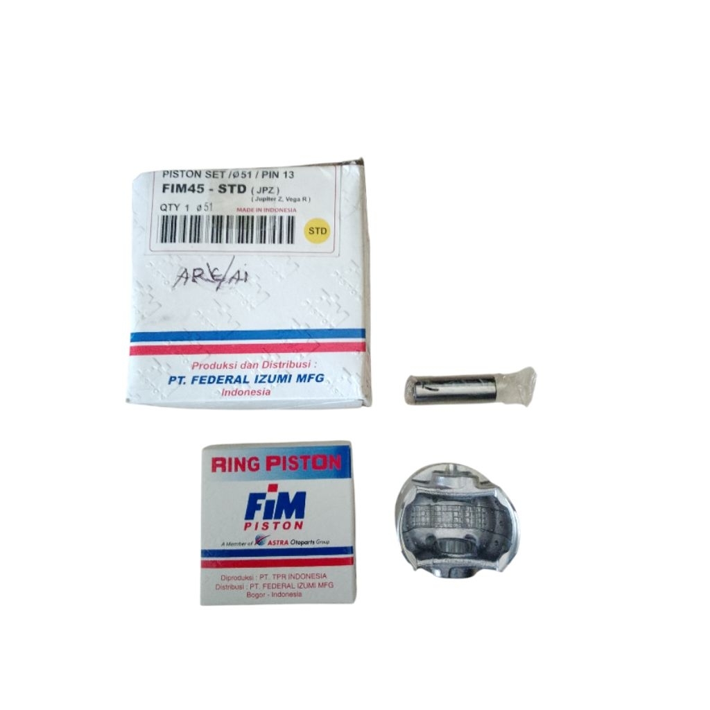 SEKER PISTON KIT FIM 45 STANDART STD JUPITER Z VEGA R NEW DIAMETER 51 PIN 13 MERK FIM