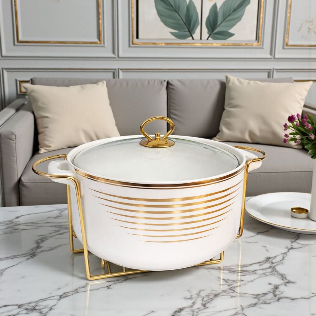 mangkuk prasmanan keramik mewah marble