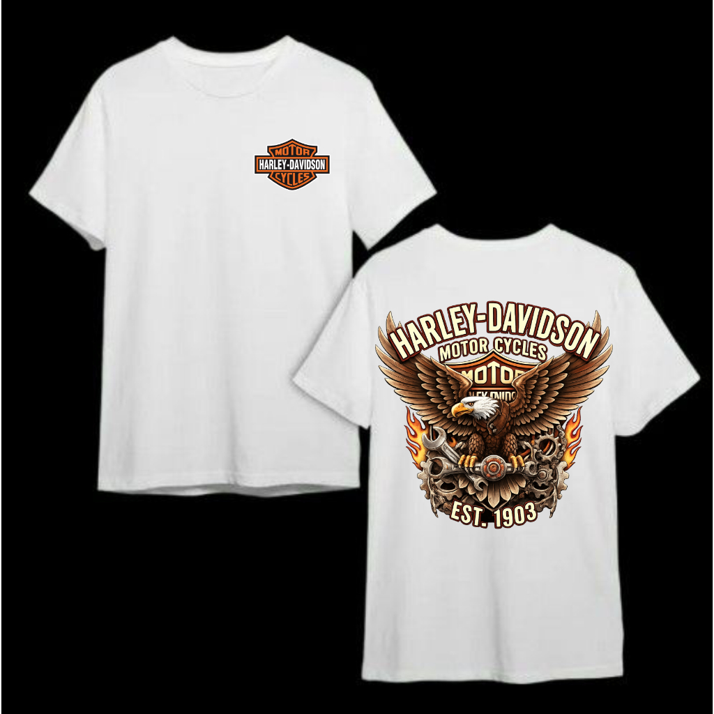 sreg kaos Elang Herley Davidsen logos Kaos Putih Katun Kombet 24s