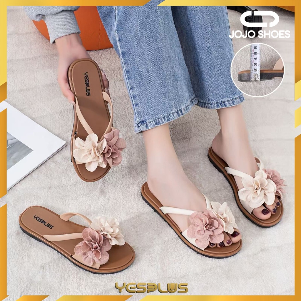 [JOJO SHOES] Sendal Jepit Bunga Bahan Jelly Wanita Teplek Import Fashion 1205