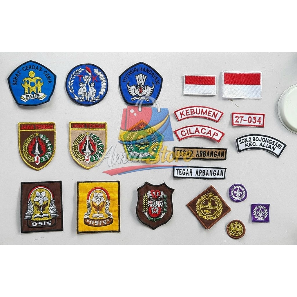 100 Pcs Bet Bordir Sekolah SD SMP SMK TK PAUD, TUTWURI