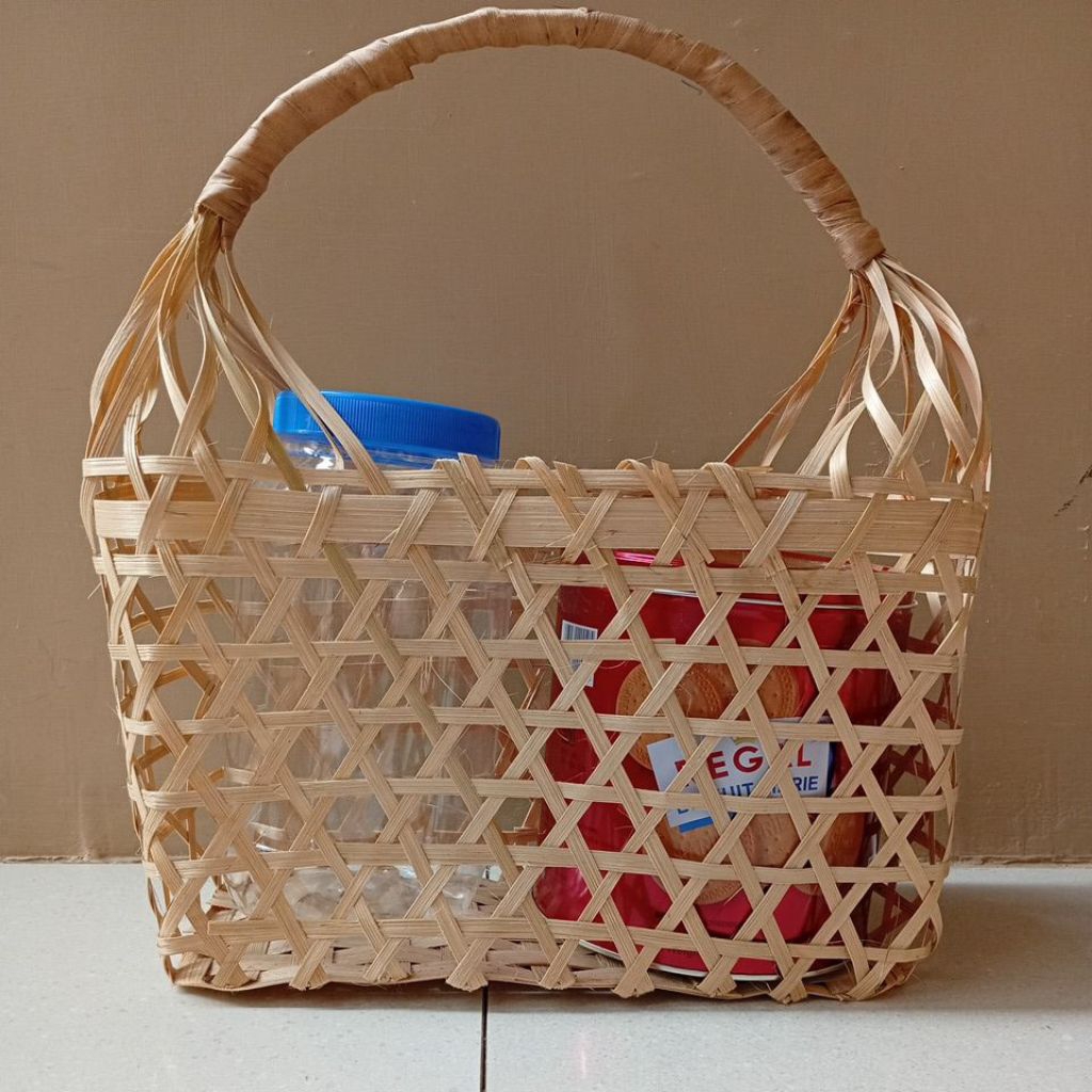 Tas Anyaman Bambu Jumbo Parcel Sembako|Tas Keranjang Serbaguna|Tas Anyaman|Hampers Hantaran|Bingkisa
