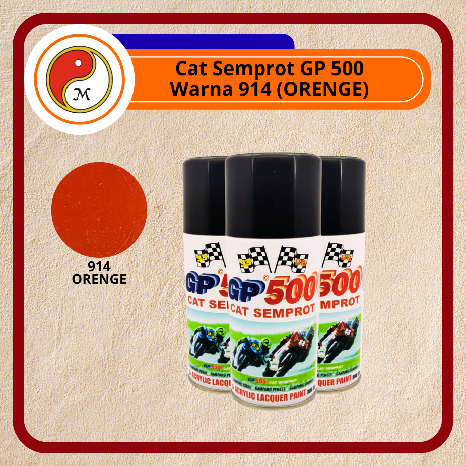 Cat Semprot GP500 / Pylox GP-500 300cc – Aneka Warna | Spray Paint Serbaguna / Warna Orenge (914)
