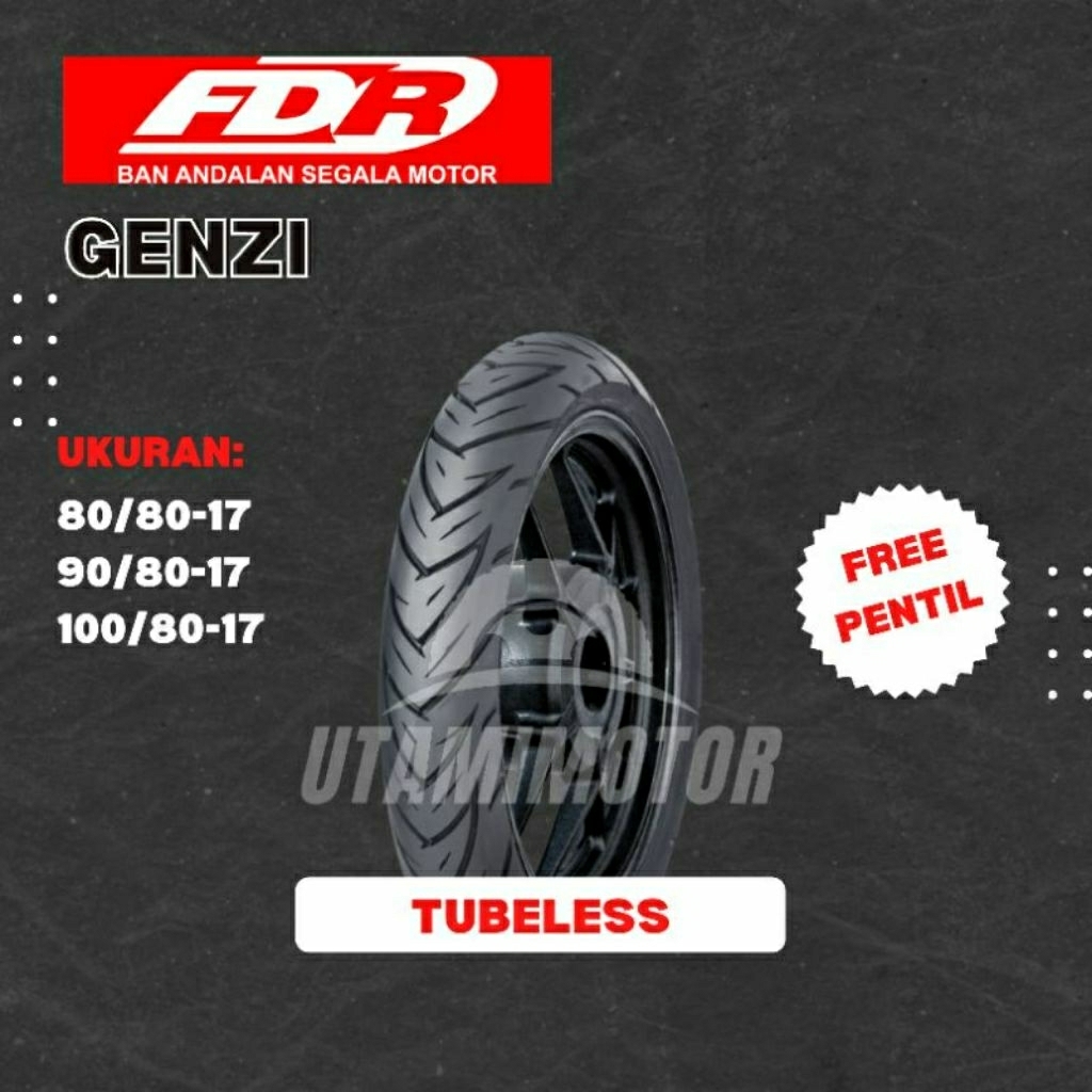 Ban luar motor FDR genzi ring 17 tubless berbagai ukuran
