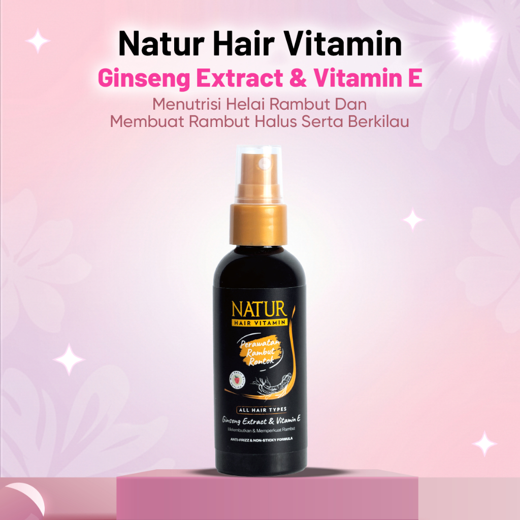 Natur Hair Vitamin Ginseng 80 ml - Vitamin Rambut Rontok / Anti Hair Fall / Menguatkan Akar Rambut