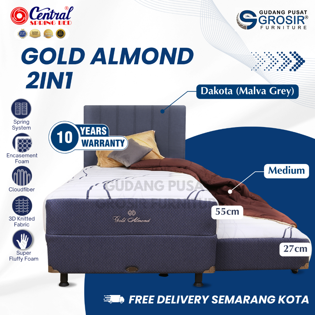 Central Spring Bed Gold Almond 2IN1