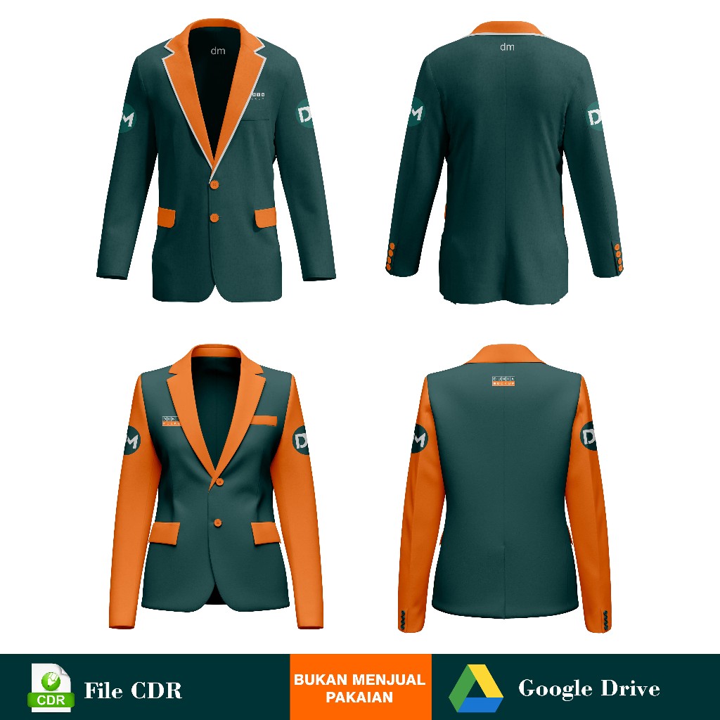Mockup Blazer/Almamater Pria & Wanita - CDR