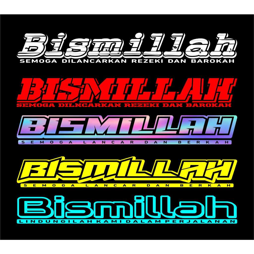 STIKER CUTTING TULISAN BISMILLAH UNTUK MOBIL KACA DEPAN DAN KACA BELAKANG