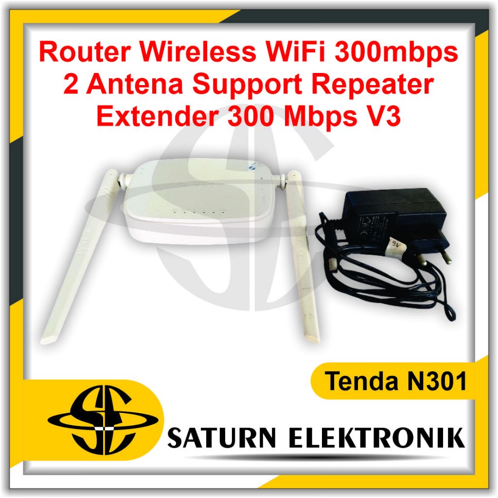 Tenda N301 Router Wireless WiFi 300mbps 2 Antena Support Repeater Extender 300 Mbps V3