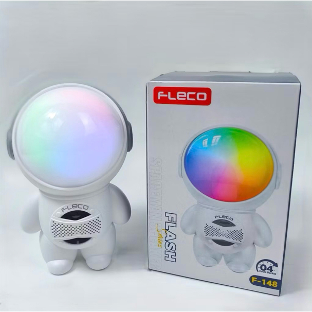 Speaker Bluetooth Portable LED Light Rechargable Spaceman Flash RGB Fleco F 148 5W 1200mAh Astronot