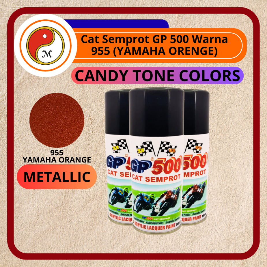 Cat Semprot GP500 / Pylox GP-500 300cc – Aneka Warna | Spray Paint Serbaguna / Warna Yamaha Orange (