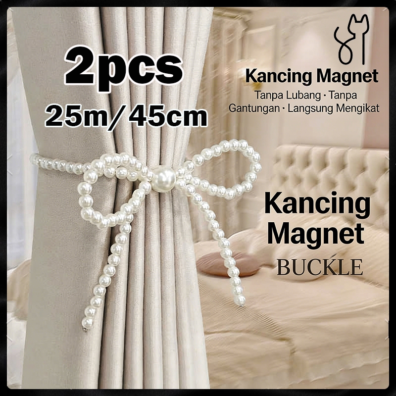 1 Pasang Tali Magnet Gorden Tiebacks Tirai Motif Kupu Kupu Tali Gorden Mutiara Pengikat Gorden Unik 