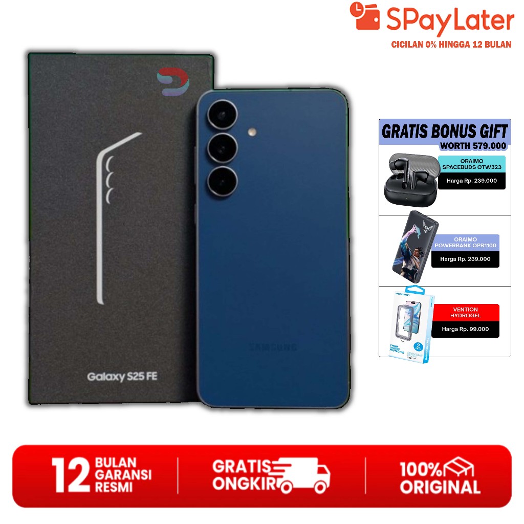 Samsung S25 FE RAM 8GB ROM 128GB 256GB 512GB HP Samsung Resmi