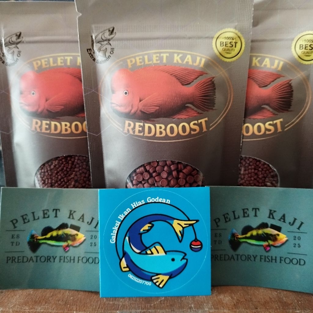 Pelet Kaji Red Booster 100 gram Tipe Sinking/ Tenggelam & Tipe Floating/ Apung Pelet Pbass Fogo Mena