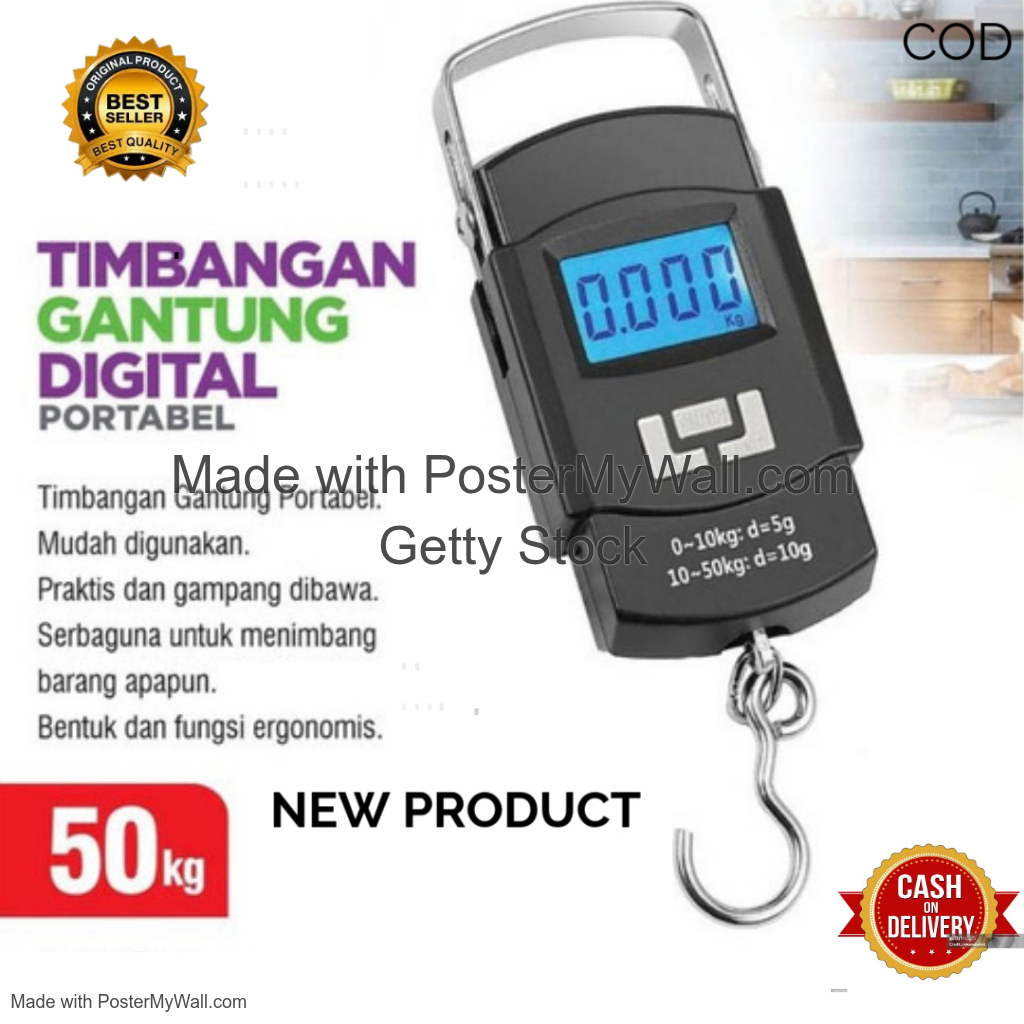 ORIGINAL Alat Bantu Timbang Portable Timbangan Gantung Digital Elektrik