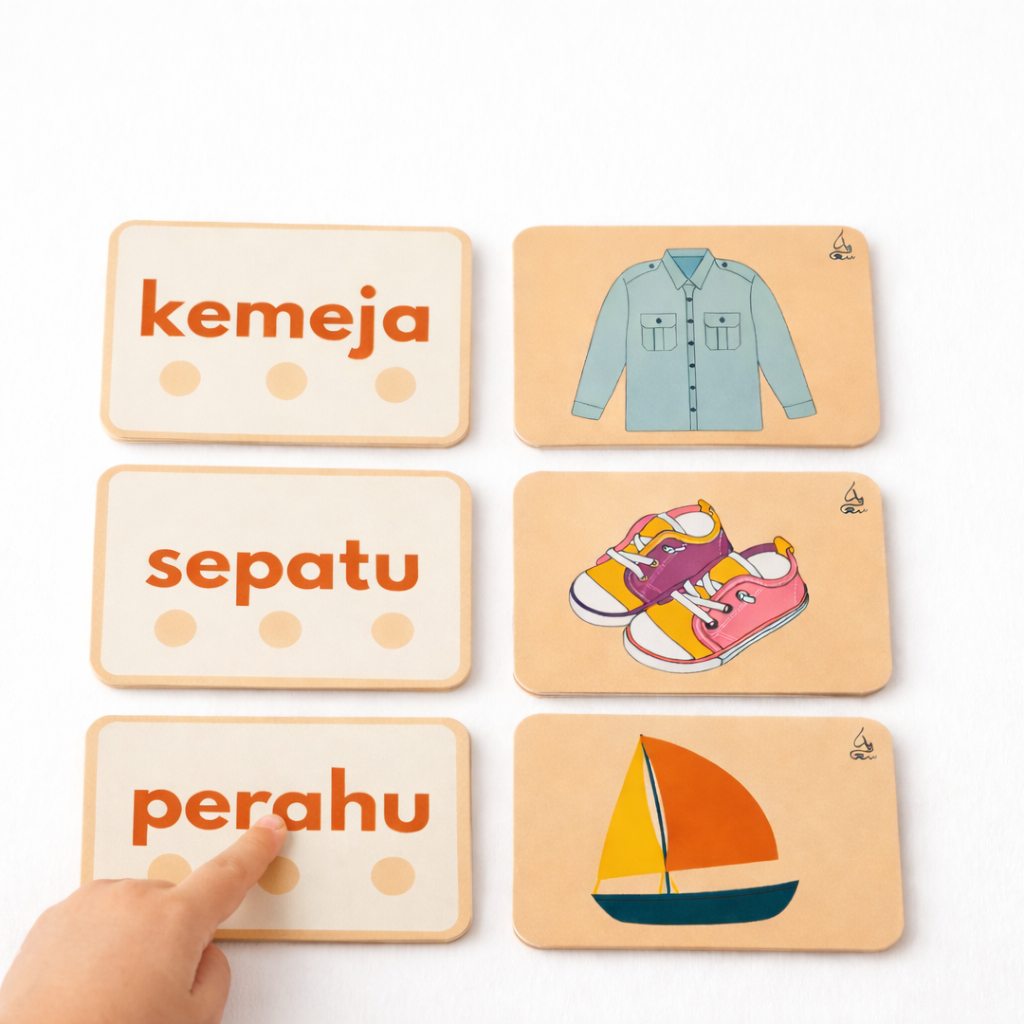 KARTU MEMBACA 3 SUKU KATA ISI 50 KARTU