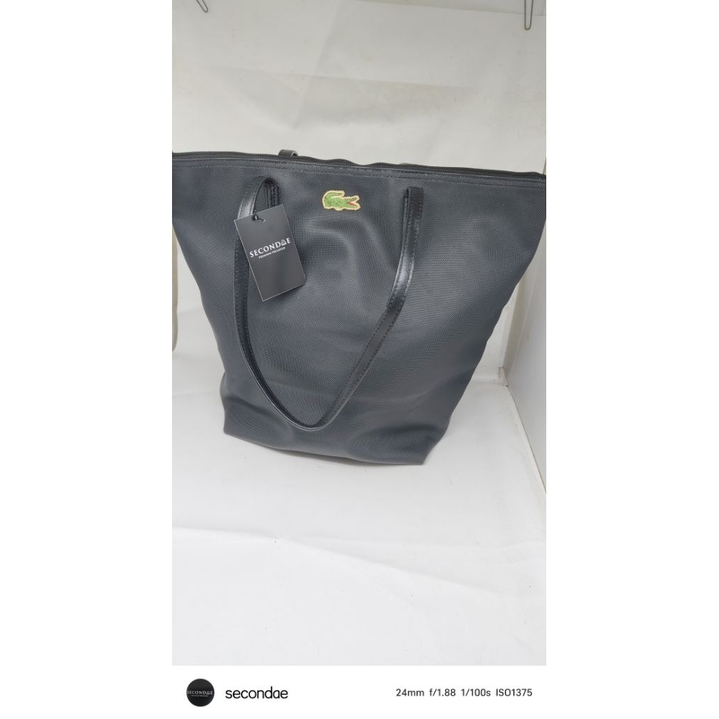lacoste tote bag hitam preloved