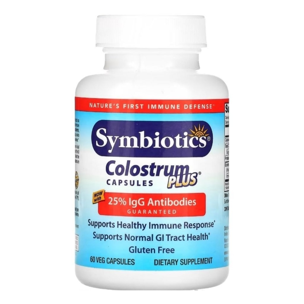 Symbiotics Colostrum Plus Imunoglobulin 60 Veg Caps IgG Antibodies Symbiotic