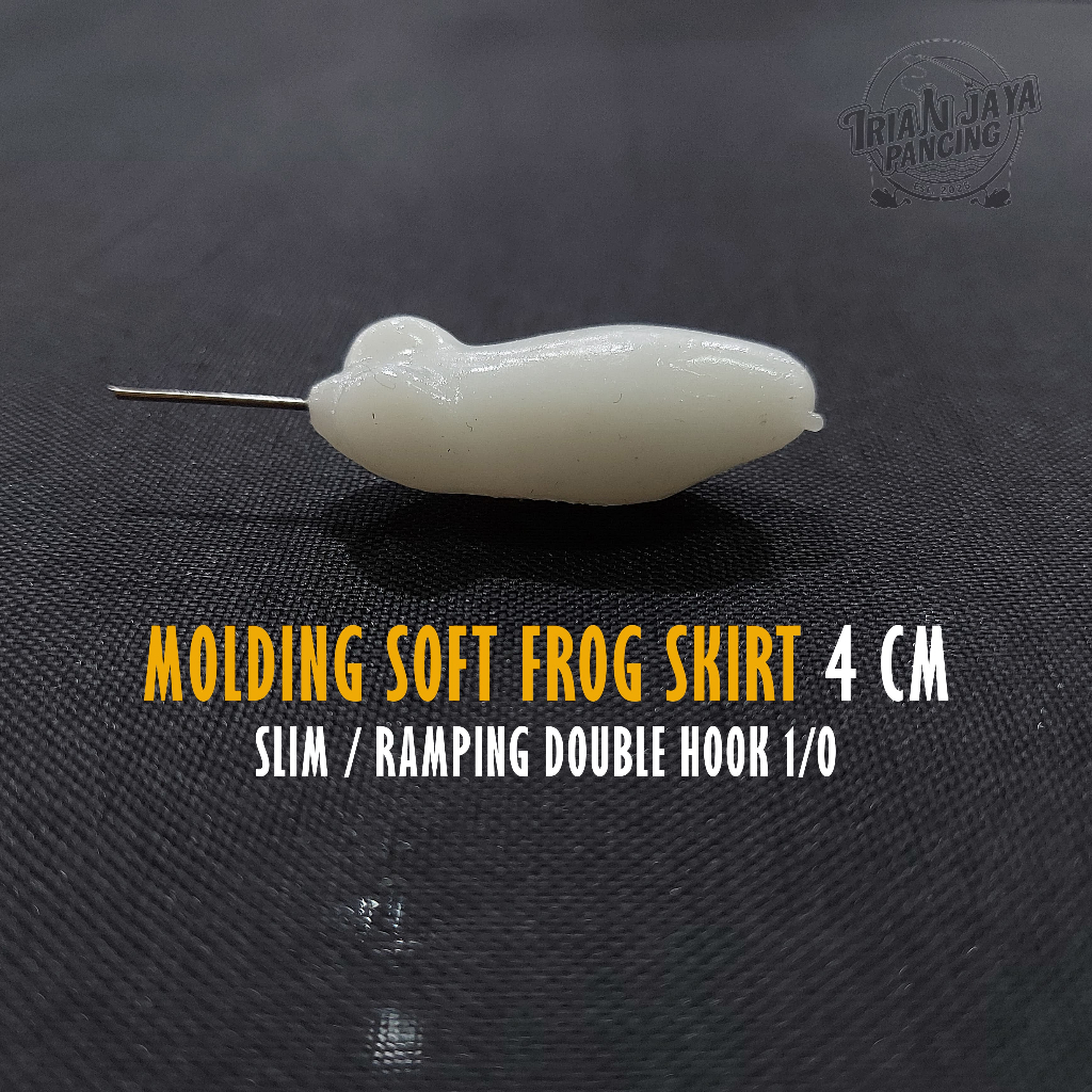 Molding Soft Frog Skirt Slim 4cm | Double Hook 1/0 | Cetakan Umpan Katak Casting Gabus Toman
