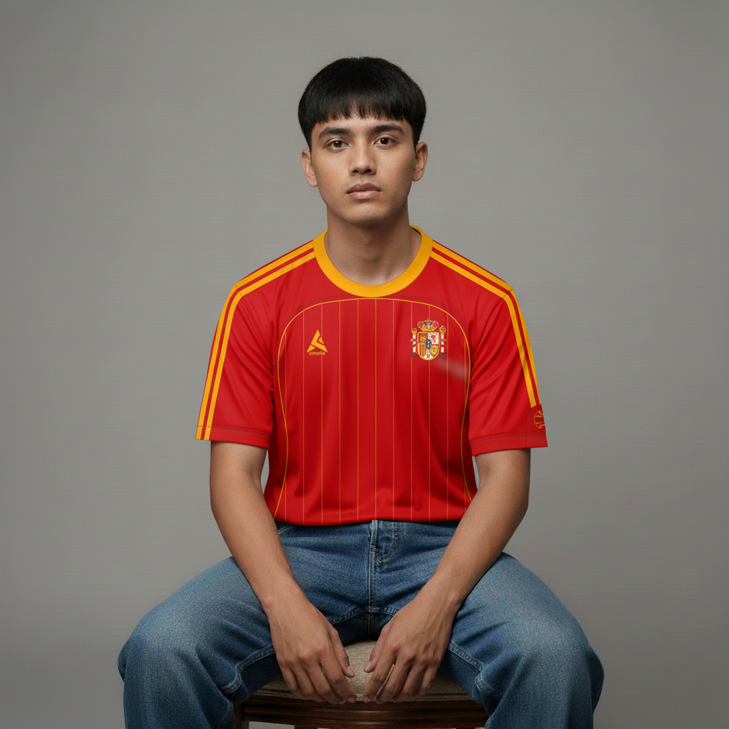 ATHLETIC SPORTWEAR - Jersey Bola Fantasy Spanyol Home 2006-2008 Fullprinting Casual - Atasan