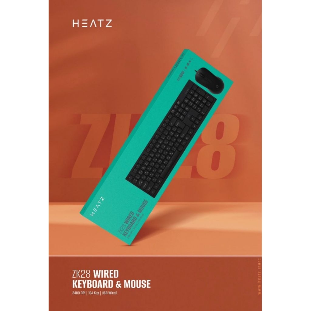 HEATZ ZK28 KEYBOARD MOUSE WIRED | 104 KEY | DPI 2400