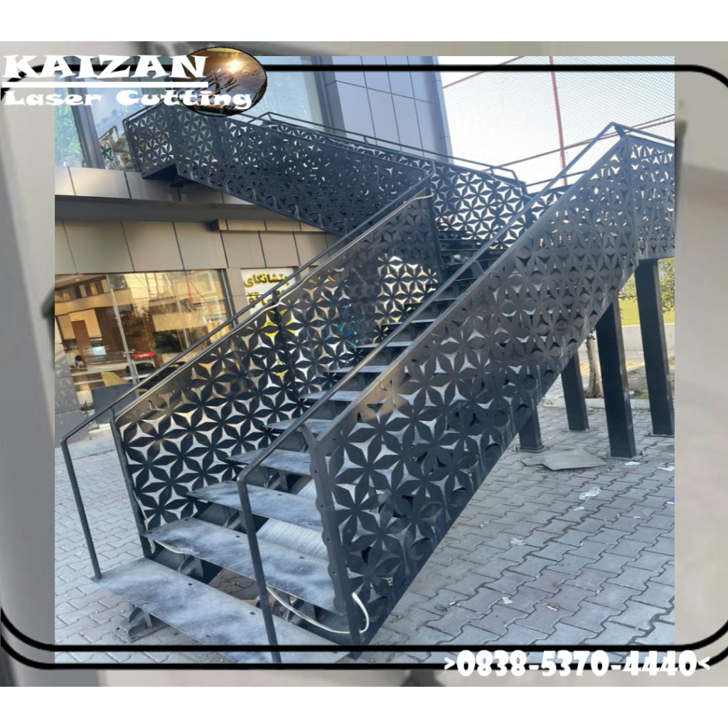 RAILING TANGGA LASER CUTTING (PLAT BESI)