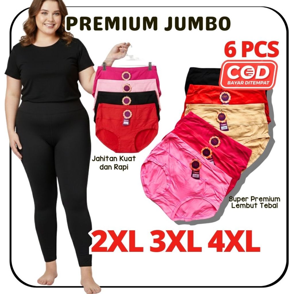 ISI 6 PCS YUMAIREN CD CELANA DALAM WANITA JUMBO VINA BB 80 90 100