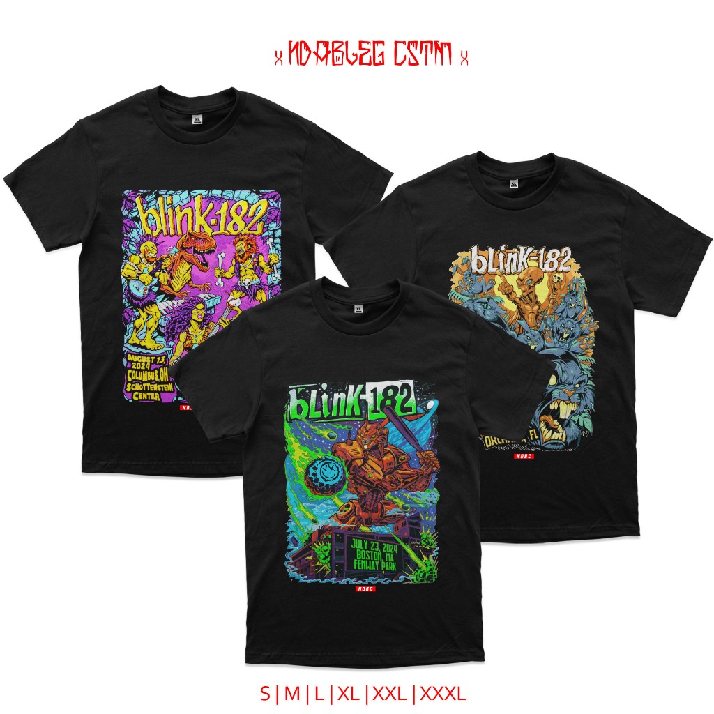 Kaos band blink 182 live concert tshirt music blink 182 combed 24s