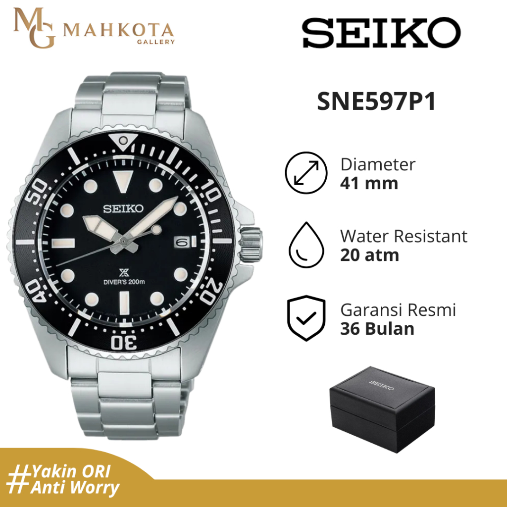 Jam Tangan Pria SEIKO SNE597P1 Solar Diver Original Bergaransi Palembang