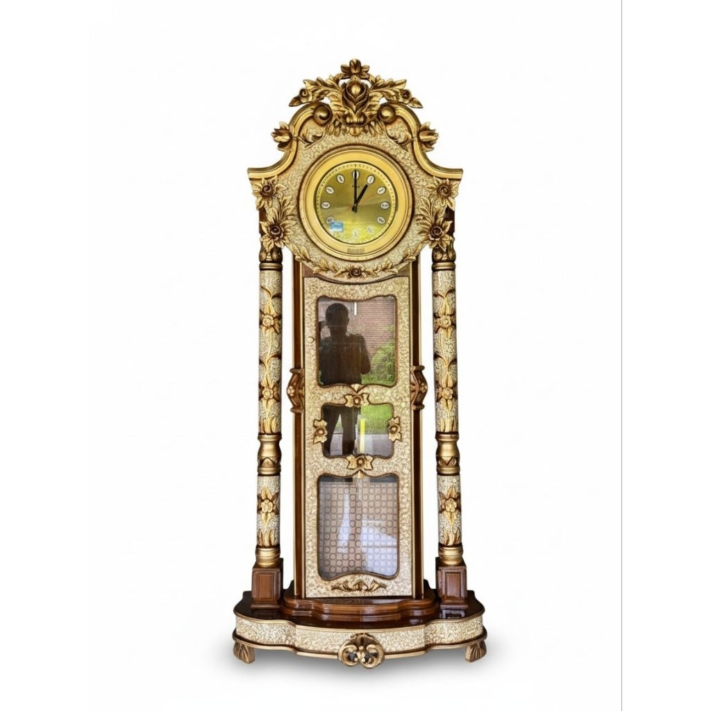 LEMARI JAM BANDUL ANGGUR JATI + JAM