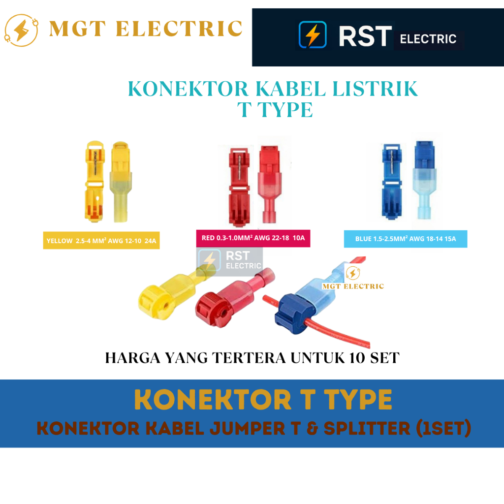 Konektor Kabel Jumper T /  Penyambung Kabel T / T Connector Cable