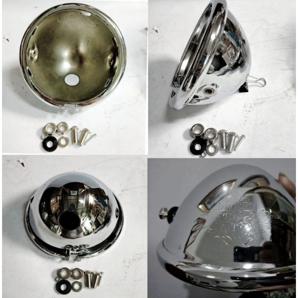 batok lampu depan pesek hd jute depo 5,75 inch daymaker cb gl megapro tiger rx king krom chrome