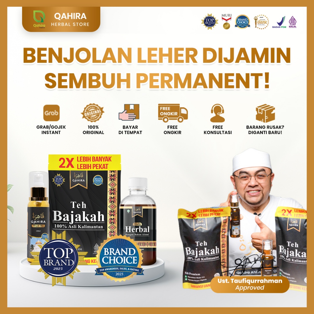 CS Qahira Herbal Untuk Pengobatan Alternatif Benjolan di Leher Dengan  Aman Dan Efektif BPOM Halal