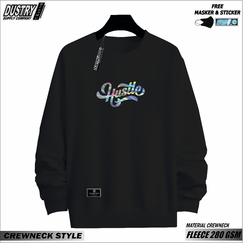 Sweater Crewneck Pria Distro Crenek DUSTRY JAPAN Unisex Cewek Cowok Jumbo Original Kekinian Switer S
