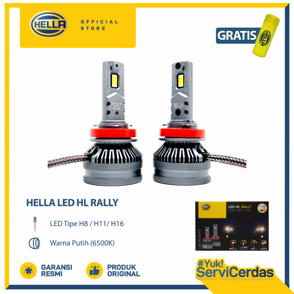 Lampu Mobil HELLA LED HL RALLY H8/H11/H16 6500K - Bohlam Mobil