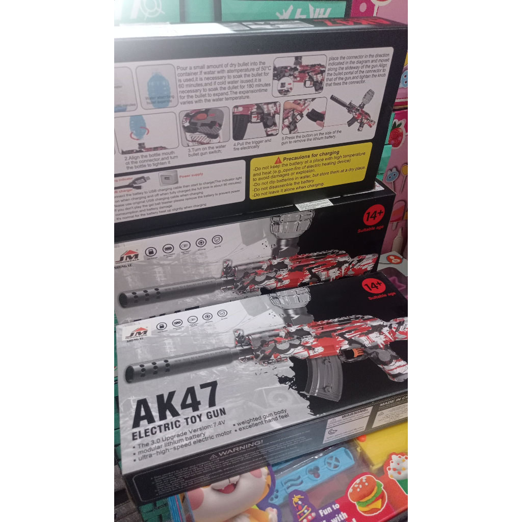 Mainan Anak Laki - Laki Tembakan AK47 Electric Toy Gun Untuk Anak 14+