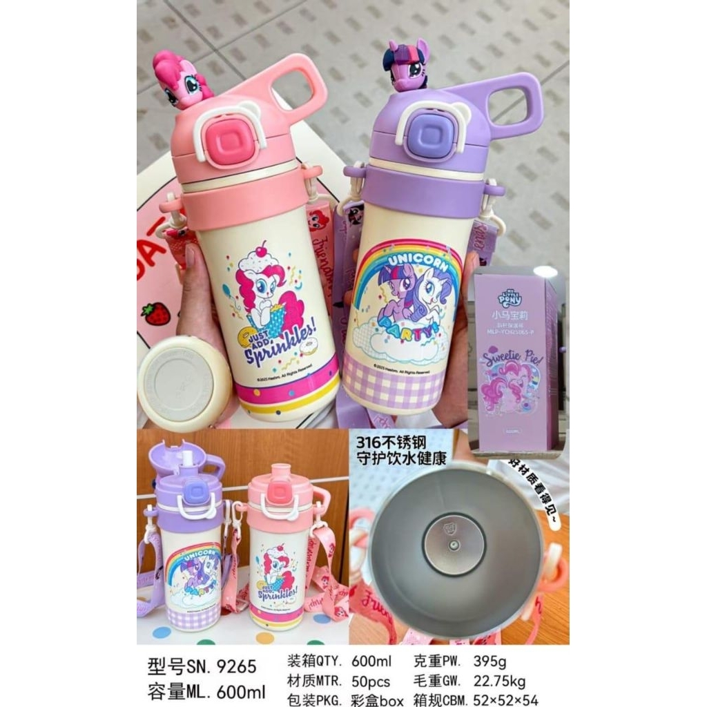 My Little Pony Tumbler Termos Botol Minum Stainless Steel Karakter Little Pony TM9265 600ml botol Mi
