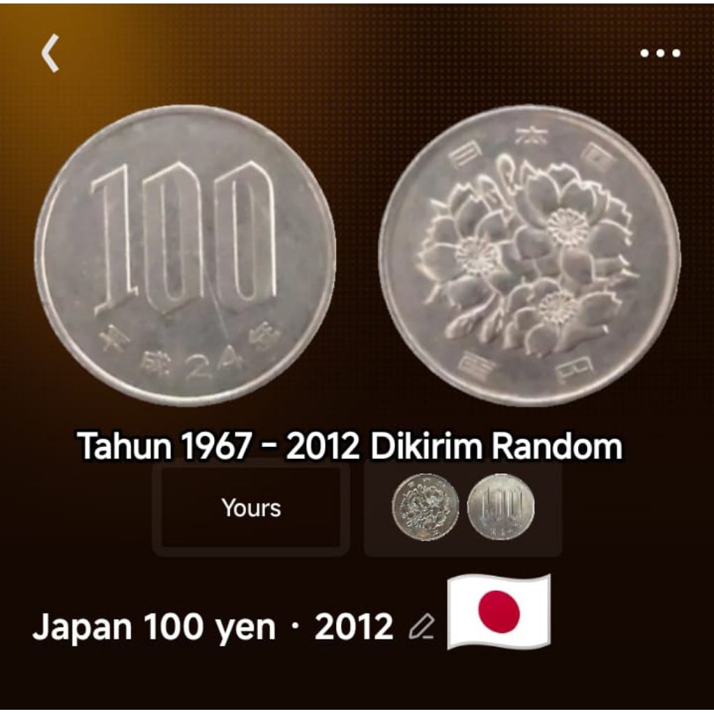 Koin kuno 100 Yen Jepang Japan Koleksi coin logam lama Jadul Langka Asing Luar Negeri Mancanegara