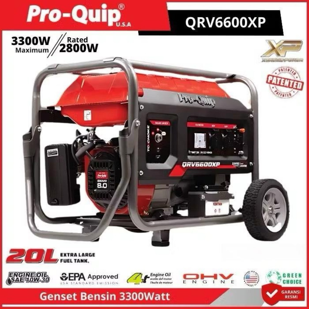 ProQuip QRV6600XP QRV 6600 Mesin Genset Listrik Genset Bensin Generator Genset 3300 Watt QRV6600