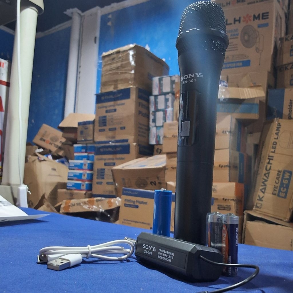 Mic Wireless SN 301 Sony microphone tanpa kabel portable karaoke speaker aktif nirkabel sound system