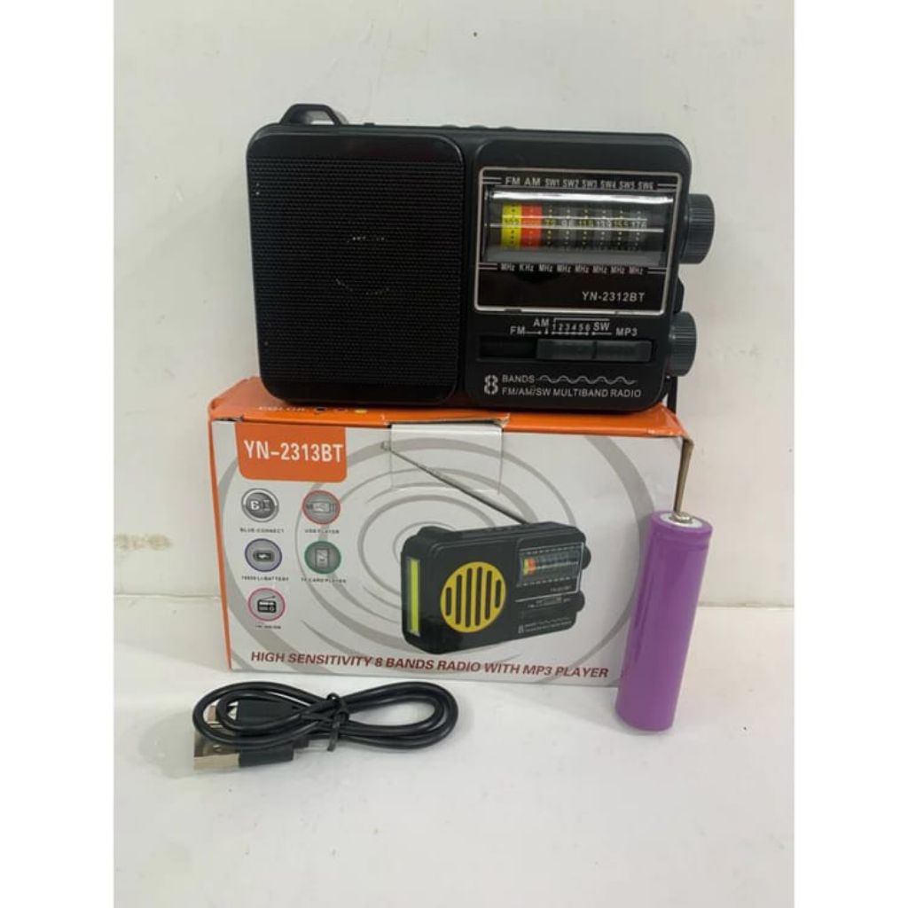 Radio  YN 2312 BT Radio Analog Bluetooth FM AM SW MP3 USB TF Card Ada Senter Bisa Di Cas Radio Mini