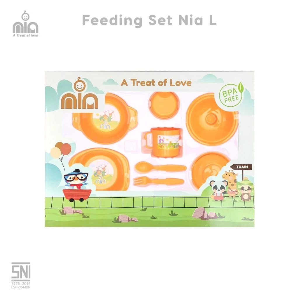 FEEDING SET NIA BESAR/TEMPAT MAKAN BAYI NIA SIZE L 8IN1/KADO BAYI